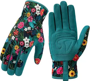 Trifabricy Gardening Gloves Breathable Leather Garden Gloves with Grip, Thorn-Proof Puncture-Resistant Work Gloves