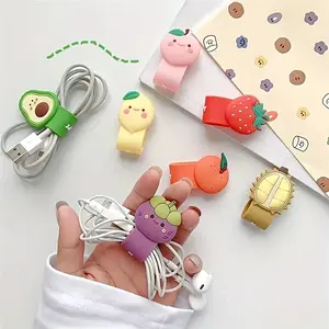 Earphone winding device cartoon fruit storage device data cable hub personalized creative storage bag wrapping