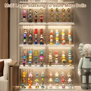 3 Layer Transparent Dustproof Display Case, Magnetic Acrylic Storage Box, Suitable for Collectibles & Action Figures Showcase, Figurine, Collectible Figurines