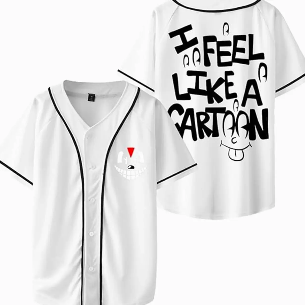Lil Darkie Merch Baseball Jersey Unisex V-neck Button Short-sleeved Fashion T-shirt