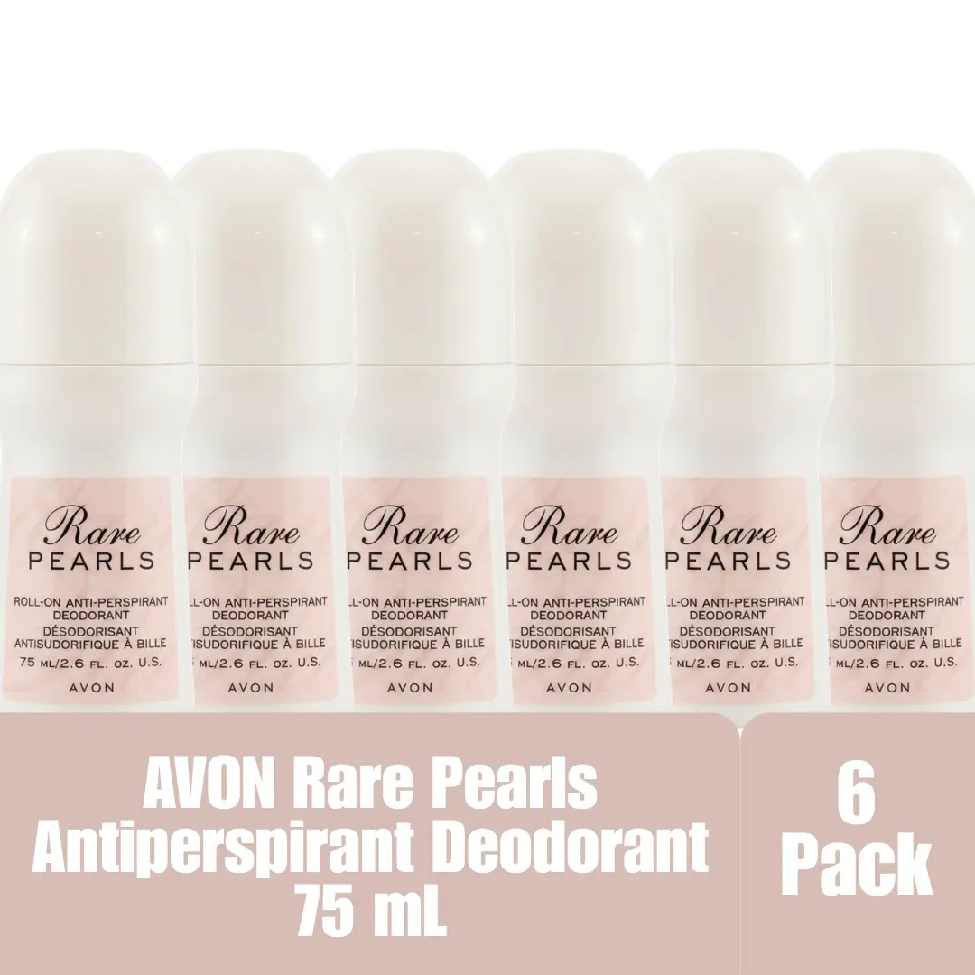 AVON Rare Pearls Roll-On Antiperspirant Deodorant 6-Pack, 75ml / 2.6 fl oz Each