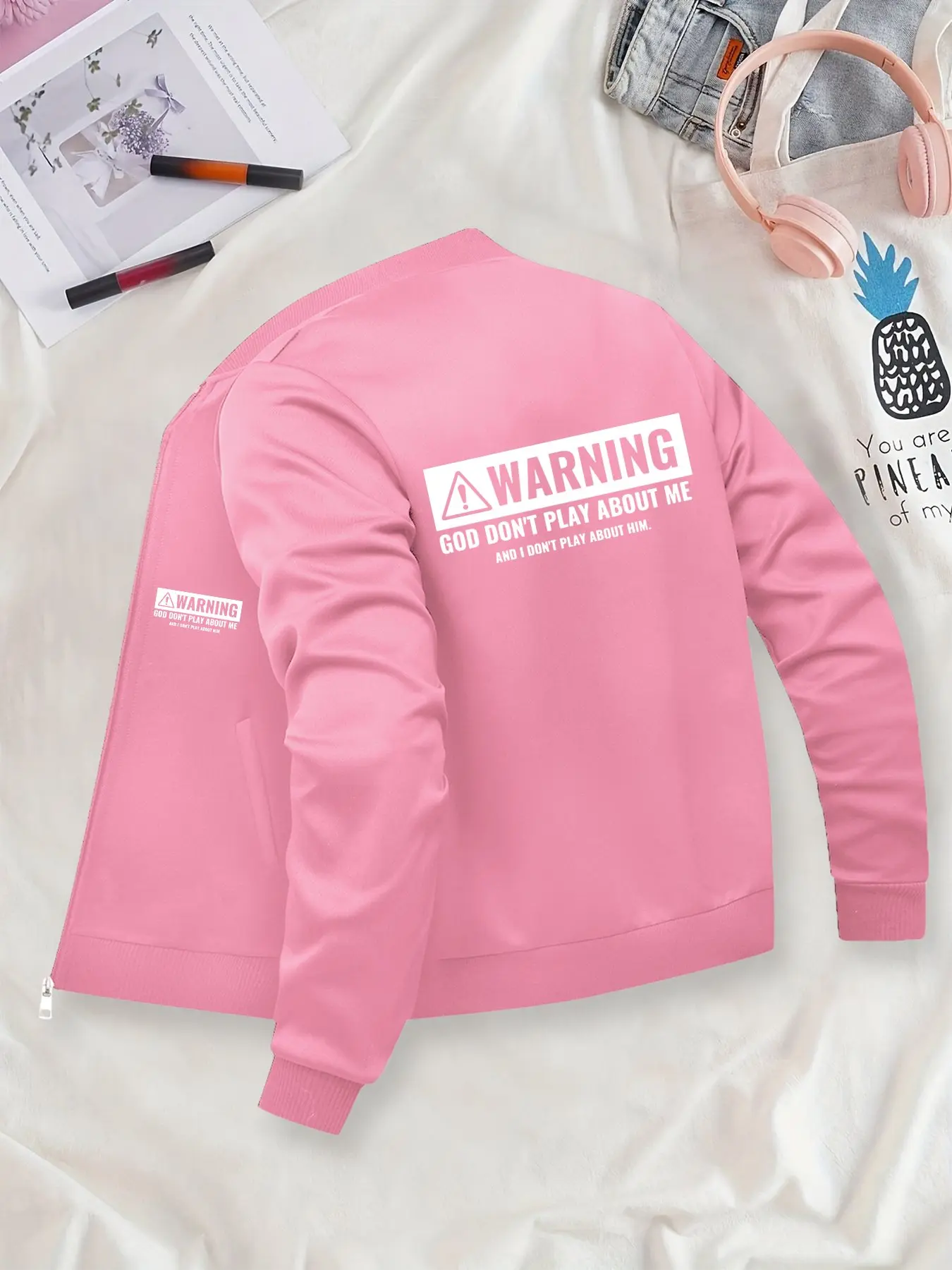 Trendy & Stylish Graphic Printed Long Sleeve Jacket, Daily Casual Streetwear Outerwear, Zip-Front Fitted Nurse Jacket, 4-Way Stretch Fabric, Comfortable & Fashionable Workwear, Apparel for Medical Professionals, Durable Nursing Jacket, Coats