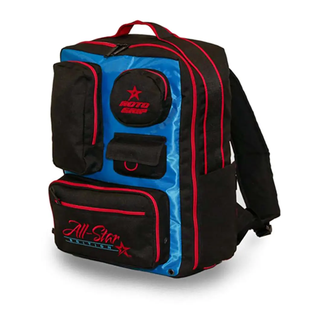 Roto Grip Topliner Competitor Bowling Backpack - Black/Red/Blue, Backpack Fit, 1 Main Pocket, Multi-Use Single Compartment Bag, Single Main Compartment