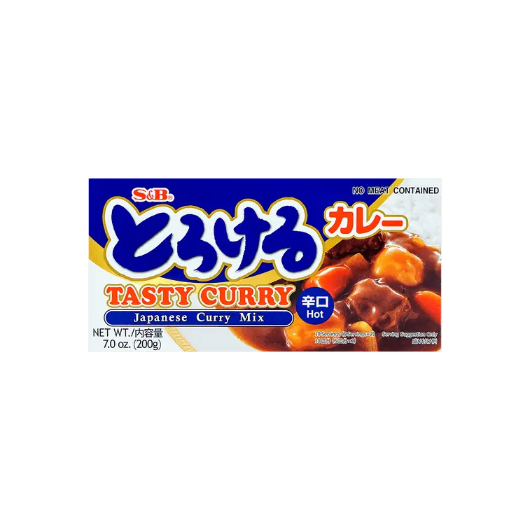S&B Torokeru Hot Flavor Curry Paste, Richer Curry Spice, High Carb Cooking Essential, 200g Room Temp Staple