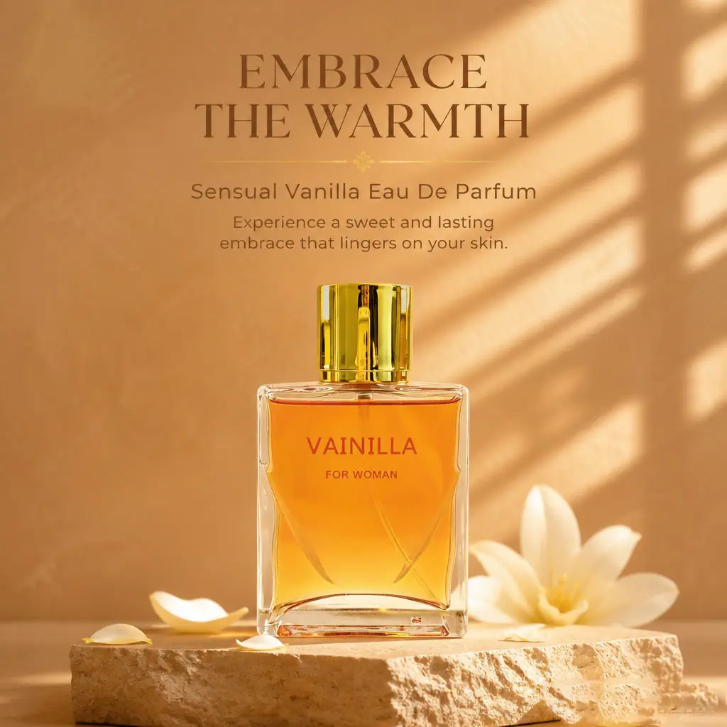 Women’s Vanilla Eau de Parfum Spray - Long-Lasting Fragrance with Bergamot and Sandalwood Notes