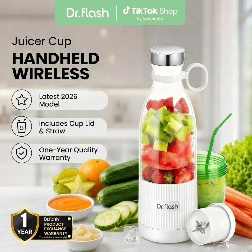 [Dr.Flash] Cordless Mini Blender - 14 oz/400 ml BPA-Free, USB-Charging, Single-Serving Smoothies, Ice-Crushing - Thoughtful Holiday & Birthday Gift for Healthy Drinks