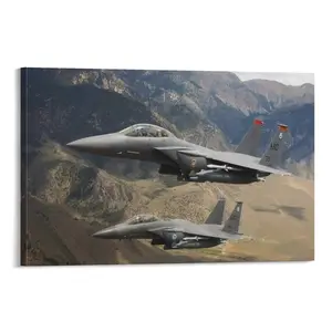 F15 Military Aircraft Poster Boy Room Canvas Wall Art Canvas Poster Bedroom Decor Sports Landscape Office Room Decor Gift Frames Ornaments Decoration Photo