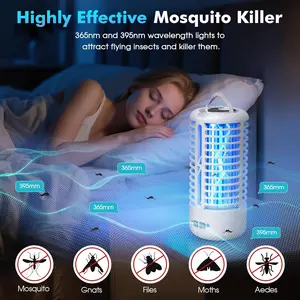 Bug Zapper, USB rechargeable Electric Mosquito Fly Zappers, Insect Attractant Trap Bug Zapper Light, Hangable Mosquito Lamp for Home, Indoor, Outdoor, Patio，Effectively eliminate flying insects