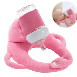 Baby Bottle Holder Self Feeding Support Pad for Hands Free Bottle Feeding Drying Rack Lazy Breastfeeding Tool Versatile Use Easy to Use Pink