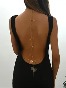 Women's Elegant Flower Design Body Chain, Back Chain, Belly Chain, Adjustable Waist Chain, 2024 New Style Fashion Jewelry for Party, Daily Clothing Decor, Trendy All-match & Exquisite Jewelry for Birthday Gift