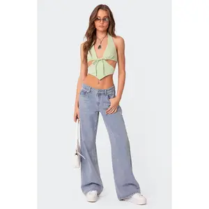 Edikted Women's Raelynn Washed Low Rise Jeans