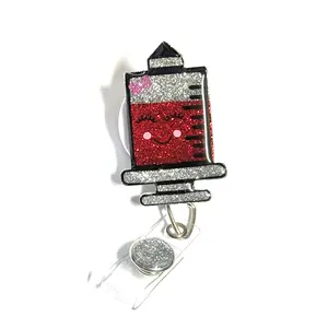 Syringe Badge Reel, 2”, Retractable Swivel Alligator Clip