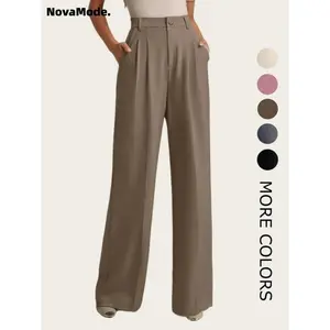 Women'sSolidPocketPants,CasualComfyTrousersforWorkOfficeBusinessDailyWear,LadiesBottomsforAllSeasons,Comfortabletrousers
