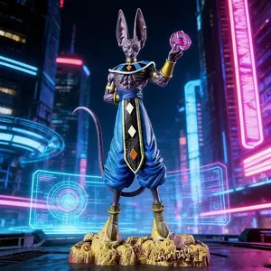 1 Pieces Dragon Ball Super Beerus Figure, God of Destruction with Energy Ball Effect，DB Super Beerus Collectible, God of Destruction Anime Merch for Gamers