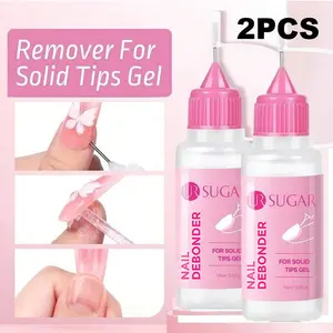Nail Polish Remover Set, 2-Pack, 15ML Bottles, Designed for Solid Nail Glue, Quick Removal, Gentle on Nails, Easy to Use, Ideal for Manicure Lovers, Nail Art Remover