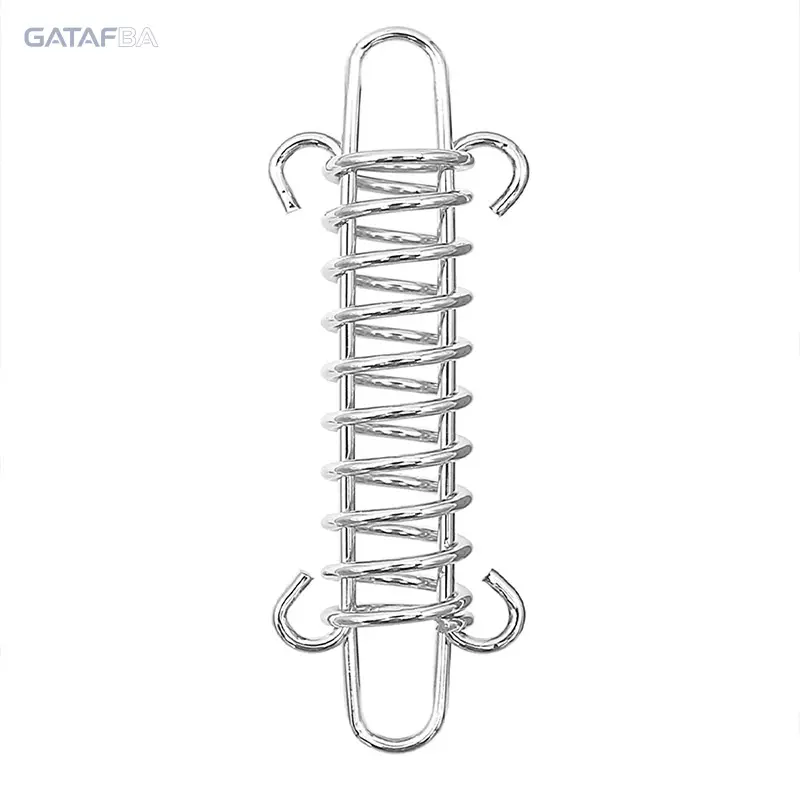 Outdoor Tent Spring Rope Buckle - Heavy-Duty Adjustable Steel Tensioner with Spring Hook Fastener, High-Strength Design for Awning Guy Ropes, Camping Hiking Backpacking Sun Shade Canopy Setup, Windproof Guy Ropes