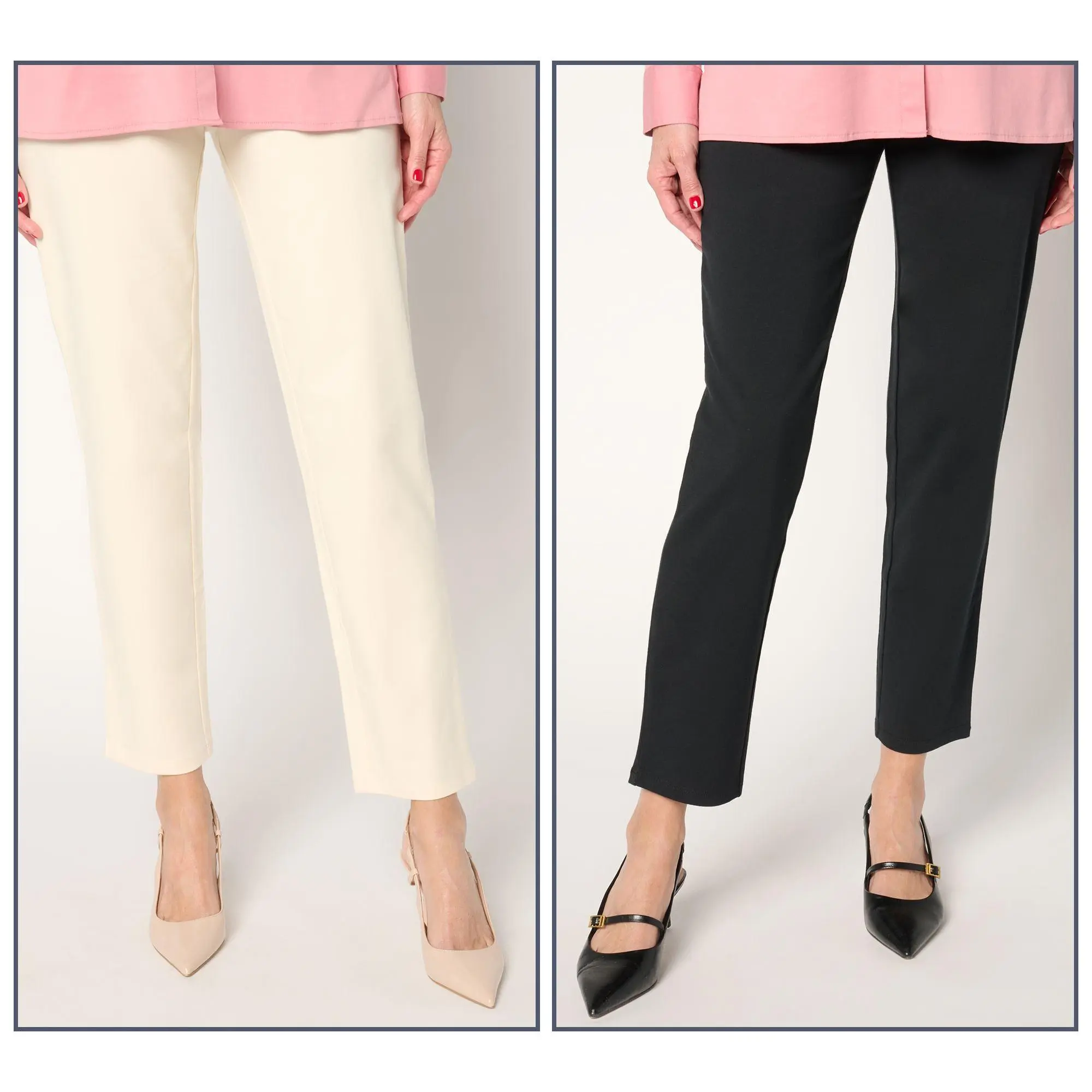 Women with Control Petite Set of 2 86/14 Slim Leg Pants