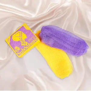 African Exfoliating Net Sponge, Long Stretch Back Scrubber for Shower, Deep Clean Body Washcloth for Dead Skin & Keratosis Pilaris, Reusable Bath Sponge for Smooth Skin kids
