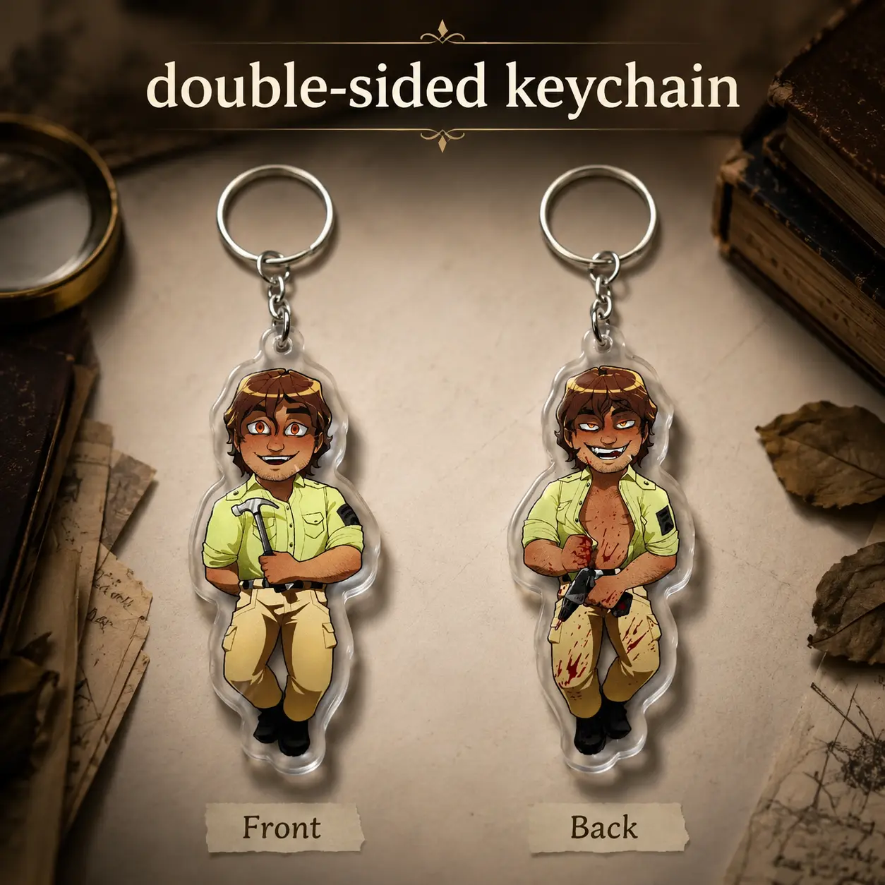 Boyfriend to Death Strade Keychain – BTD YKMET Double-Sided Acrylic Keychain, Horror Visual Novel Character Charm, Game Fan Gift