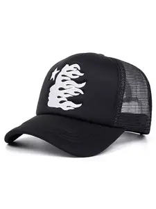 1 unisex five pointed star embroidered space cotton mesh hat, truck driver hat, adjustable trucker hat, outdoor sun protection adjustable casual hat, suitable for spring and autumn tourism travel, sun shading and sun protection