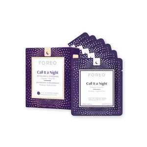 FOREO Call It A Night UFO Activated Facial Mask for Dry Dehydrated Skin, 7 pack, Moisturizing & Anti-pollution, Hyaluronic Acid & Red Algae, Clean Formula, Cruelty-free, Compatible with all UFO devices