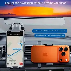 Car Phone Holder Nano Flexible Silicone 360° Rotation for Easy Navigation No Head Bowing Air Outlet Friendly