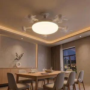 2026 Premium E26/E27 Socket 2-in-1 Ceiling Fan Light with Remote - Silent Sleep Motor, 3-Speed Gentle Breeze, 3-Color Dimmable LED, Smart Timer, Modern Home Wall-Mounted Fan