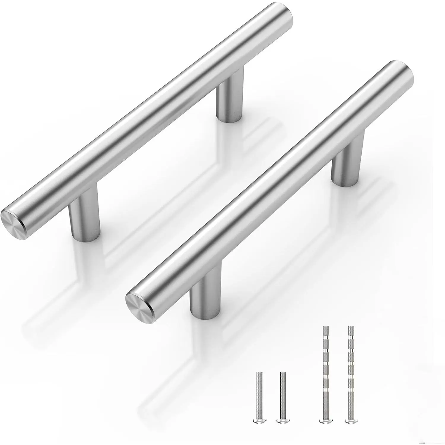 30 Pack - 3 Inch Cabinet Handles Pulls for Kitchen Stainless Steel Brushed Nickel Drawer Pulls (5 Inch Length, 3 Inch Hole Center