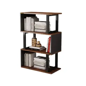 ALISENED 3-Tier/4-Tier S-Shaped Bookshelf - Modern Decorative Storage