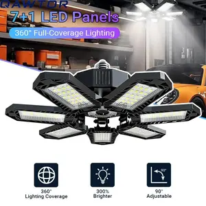 【Multipack】FOLDABLE GARAGE LIGHT 60OW Deformable Bright ShopCeiling Bulb Lamps E26/E27 6500k Barn Warehouse GarageFoldable 7+1 Panel Work Light Super Bright Illumination EasyInstallation SummerVibes