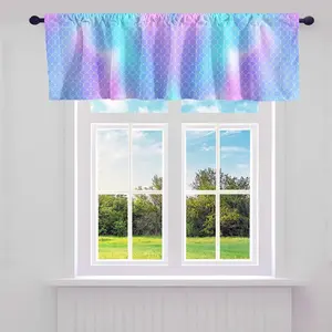 Mermaid Scale Valance Curtains for Living Room Bedroom,Luxury Fish Scales Kitchen Curtains Valances,Ocean Mermaid Theme Decorative Curtain Valances