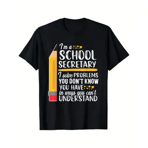 Funny School Secretary & Office Clerk Appreciation T-Shirt - 100% Cotton Crew Neck Graphic Tee for Administrative Professionals, Teachers, Educators - Labour Day & Teacher's Assistant Gift
