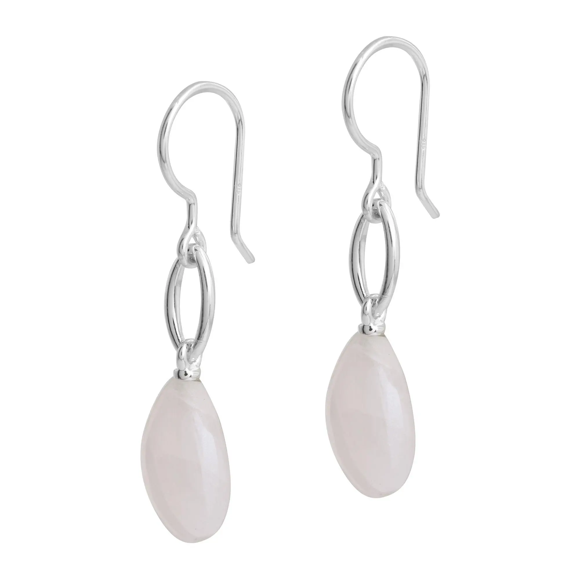 Affinity Gems Rainbow Moonstone Bead Earrings, Sterling