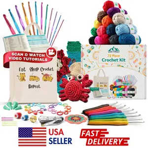 Crochet Starter Kit, 72-Piece Crochet Kit for Beginners with 21 Ergonomic Crochet Hooks and 15 Yarn Colors, All-in-One Crochet Supplies Set for Adults and Kids, Arts & Crafts, Handmade Gifts