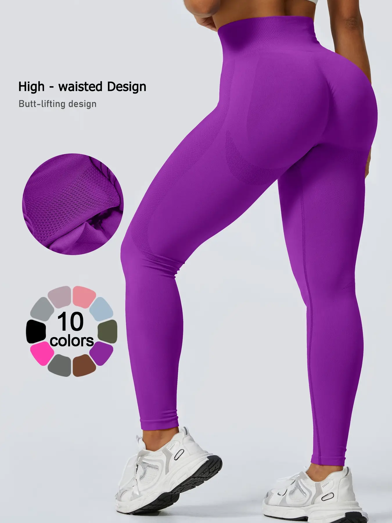 Women's Solid High Waist Sports Leggings, Casual Comfy Breathable Skinny Pants for Yoga Gym Workout Running, Ladies Sportswear for All Seasons