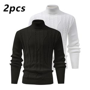 Men's Turtleneck Warm Sweater, Vintage Cable Knit Style, Thickened Winter & Autumn Knitwear with Locking Temperature Technology, Stylish Texture, Suitable for Office Workers and Everyday Street Style, Versatile Innerwear fathersdaygift