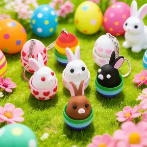 3D Printed Stress-Relief Toy Keychain, Easter Egg Trendy Decoration, Set of Six Designs. Buy a set and get an extra egg (total of seven styles) as Easter toys for both adults and children. #Easter #EasterToys