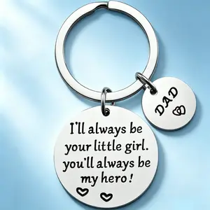 [Father's Day ]Dad  Fathers Day  Daddy Papa Dad  Birthday  for Dad from Daughter Son (Hero Dad  From Little Girl) gift keychain