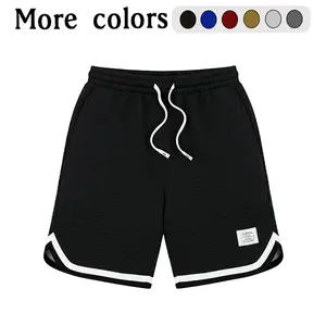 Men’s Plain Waffle Knit Stretch Adjust-Fit Breezy Tropical Shorts - Elastic Drawstring Waist, Stretchy Breathable Soft Fabric, Loose Fit, Solid Gray, Summer Casual Menswear Bottoms, Stretch Men's Shorts