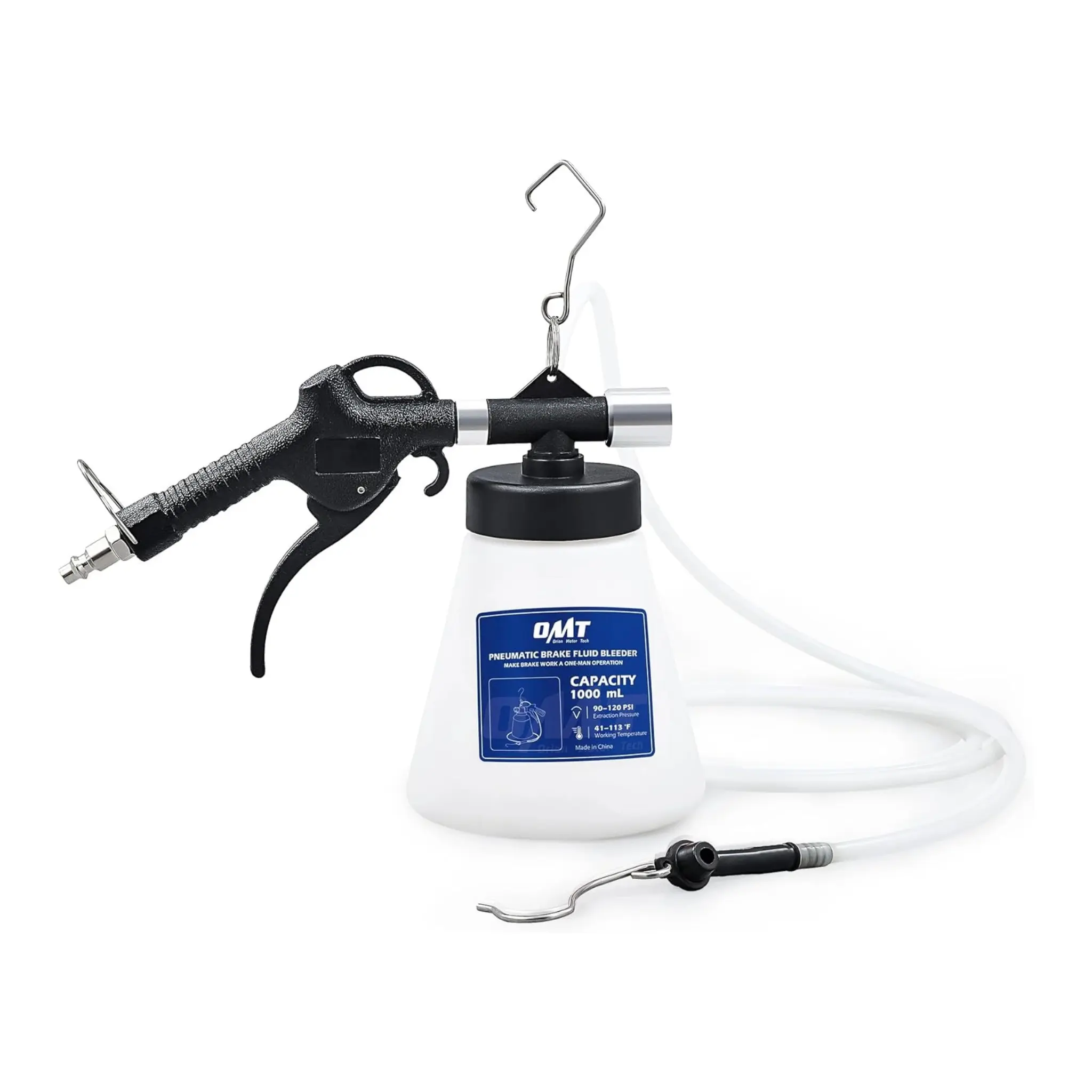 Orion Motor Tech Pneumatic Brake Bleeder Kit,0.8qt Brake Fluid Bleeder Kit with 8 Master Cylinder Adapters, 750 ml Vacuum Brake Bleeder for One Person Brake Bleeding, Automotive Fluid Extractor Car Inspection Tools Car Diagnostic Tools