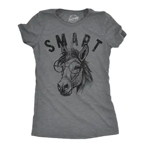 Womens Funny T Shirts Smart Ass Sarcastic Donkey Graphic Tee for Ladies Funny Womens T Shirts Cute Vintage Fashion Casual Ladies T-Shirt Gift Animal Tops for Women Funny Sarcastic Top Women's Novelty Tees Dark Grey
