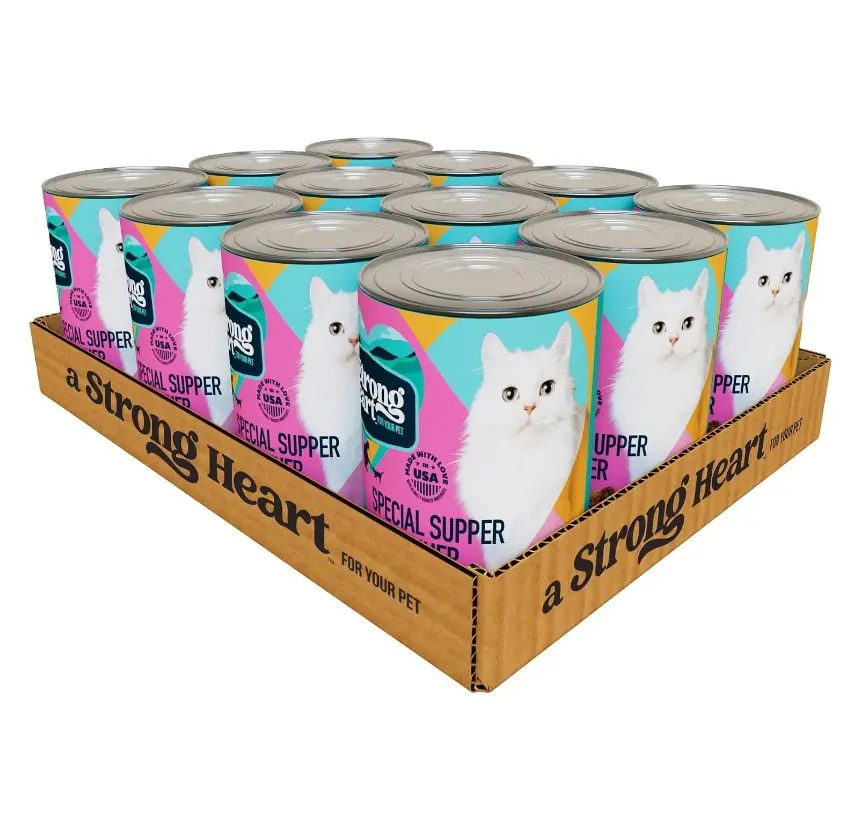 A Strong Heart Canned Wet Cat Food, Special Supper Dinner Pâté — Turkey, Whitefish & Liver — Complete & Balanced for Adult Cats, Made in USA — 13.2 oz Cans, Pack of 12