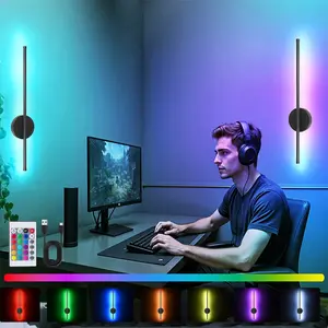 1/2-piece RGB Wall Lights, Modern LED Rechargeable Decorative Wall Lamps, Wireless Magnetic Installation, Remote-Controlled Dimming, 7 Colour Options, For Bedrooms, Feature Walls, Stairwells and Hallways, Minimalist Indoor Home Wall Lighting