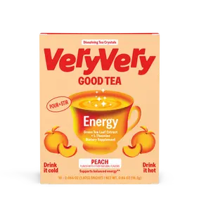 Very Very Good Tea - Energy | Peach Flavor, Organic Green Tea Leaf Extract