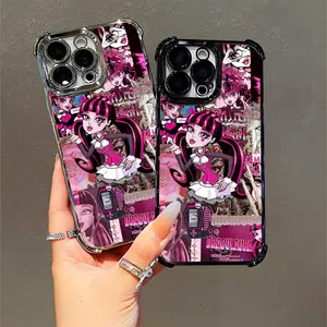 Monster High Draculaura Gothic Pink Cartoon Unique Anime Phone Case Compatible with iPhone 11/12/13/14/15/16 (Pro Max/Plus) For Teens Girls Halloween Gift