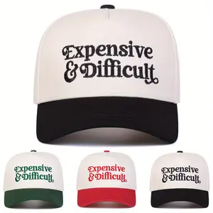 Unisex Letter Embroidered Patchwork Baseball Cap Outdoor Adjustable Sunscreen Leisure Hat Spring Autumn Travel Tourism Beach Vacation