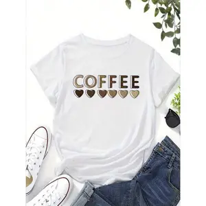 Boys' Coffee Lover Graphic T-Shirt - with Coffee Bean & Heart Design, Soft Everyday Tee for 3-13 Years, Casual Playwear, Birthday Party Outfit