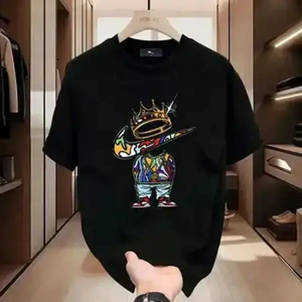 Women's 100% Cotton Round Neck Short Sleeve Handmade US Modest Domestic Streetwear T-Shirt - Soft, Vibrant Printed, Well-Fitted, All-Seasons Casual Basic Top, Tshirt