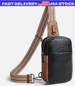 Women Sling Bag Crossbody Shoulder Chest Sling Bag Sports Backpack Travel Black