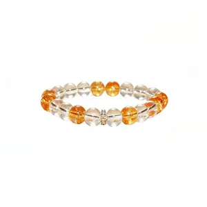 Wear This Citrine Bracelet to Manifest Your Dream Life!  Clear Quartz Energy,Natural Citrine & Clear Quartz Beaded Bracelet - Handmade Prosperity Jewelry